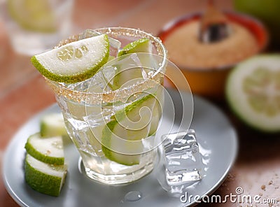 Tonic water with lemon Stock Photo