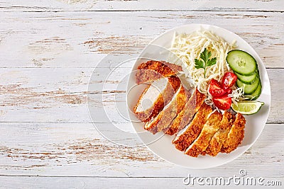 Tonkatsu, deep fried pork cutlet on a plate Stock Photo