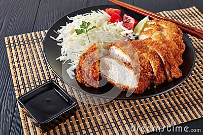 Tonkatsu - panko breaded deep fried pork cutlet Stock Photo