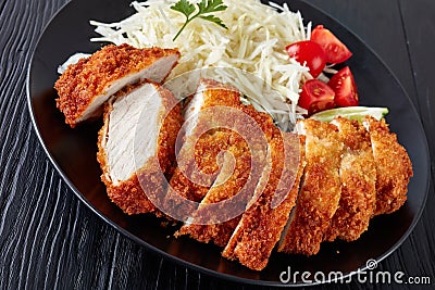 Tonkatsu - panko breaded deep fried pork cutlet Stock Photo