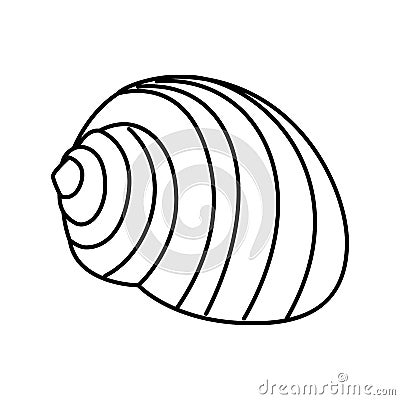 tonna sea shell beach line icon vector illustration Vector Illustration