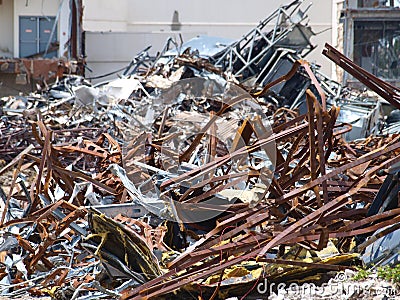 Piles and More Piles of a Mall Skeleton Are Headed To The Scrap Man Stock Photo