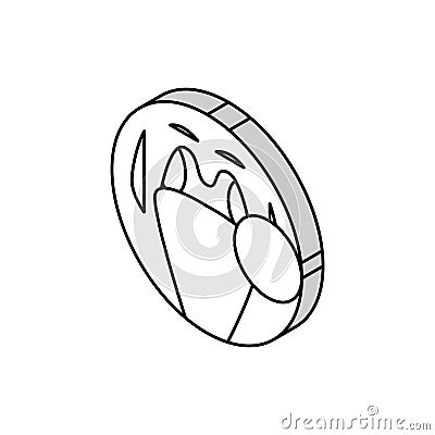 tonsils adenoid problems isometric icon vector illustration Vector Illustration