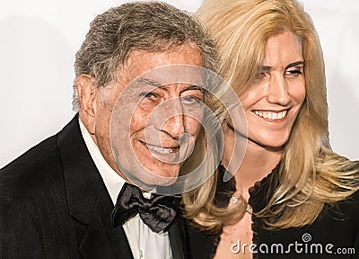 Tony Bennett and Susan Crow at Friars Foundation Gala in New York City in 2014 Editorial Stock Photo