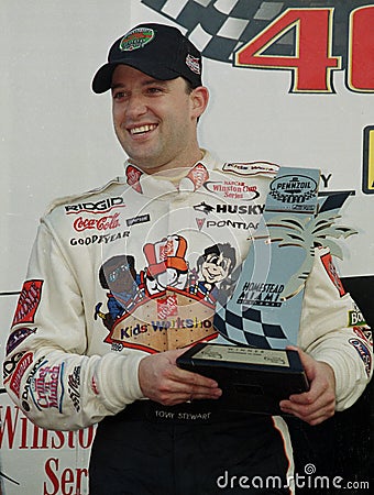 Tony Stewart Wins Pennzoil 400 Editorial Stock Photo