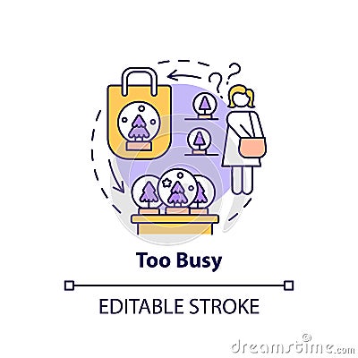 Too busy concept icon Vector Illustration