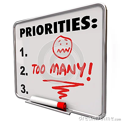 Too Many Priorities Overwhelming To-Do List Tasks Jobs Stock Photo