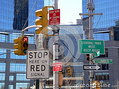 Too many signs in New York City Stock Photo