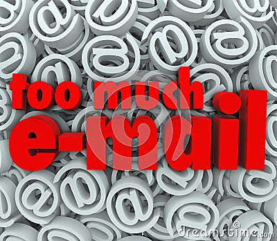 Too Much Email Symbol @ Sign Symbol Background Mail Stock Photo