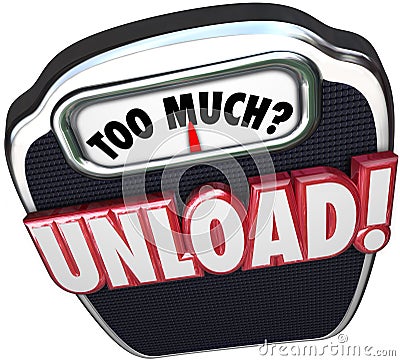 Too Much Unload Words Scale Share Responsibility Delegate Work Stock Photo