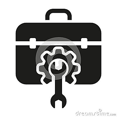 Tool box icon. Toolbox, toolkit and instrument. Fixing, repair and renovation vector illustration Vector Illustration