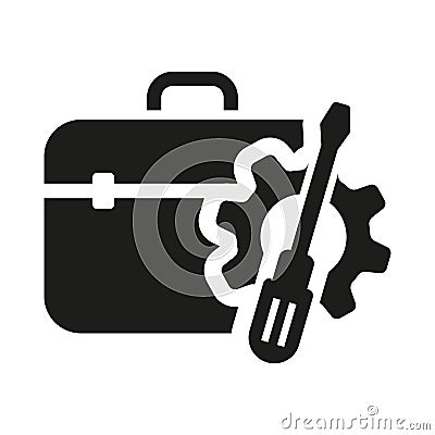 Tool box icon. Toolbox, toolkit and instrument. Fixing, repair and renovation vector illustration Vector Illustration