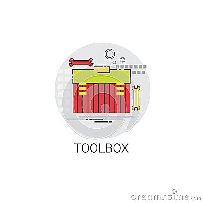 Tool Building Construction Engineering Toolbox Icon Vector Illustration