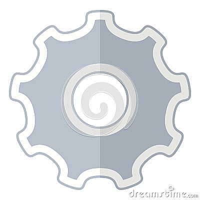 Tool Gear Wheel Flat Icon Isolated on White Vector Illustration