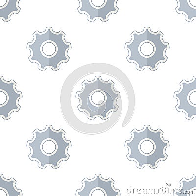 Tool Gear Wheel Flat Icon Seamless Pattern Vector Illustration