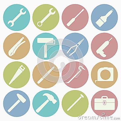 Tool icons set Vector Illustration