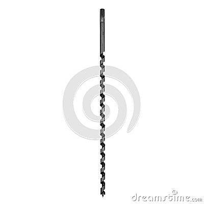 Tool. The long spiral drill. Drills the tree. Stock Photo