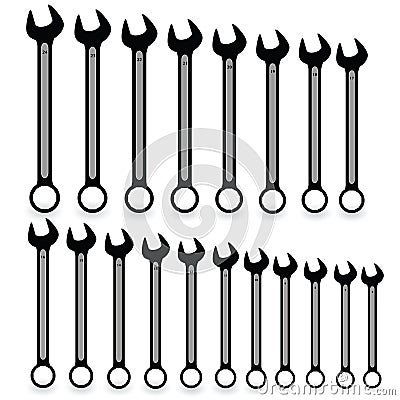 Tool mechanic with number illustration Vector Illustration