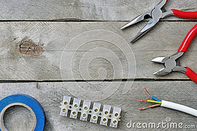 Tool for repair electricians Stock Photo