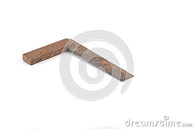 Tool - vintage metal square isolated on white background Stock Photo