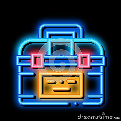 Toolbox Case neon glow icon illustration Cartoon Illustration