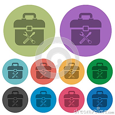 Toolbox color darker flat icons Vector Illustration