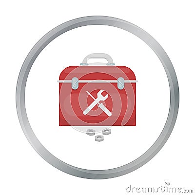 Toolbox icon in cartoon style isolated on white background. Plumbing symbol stock Vector Illustration