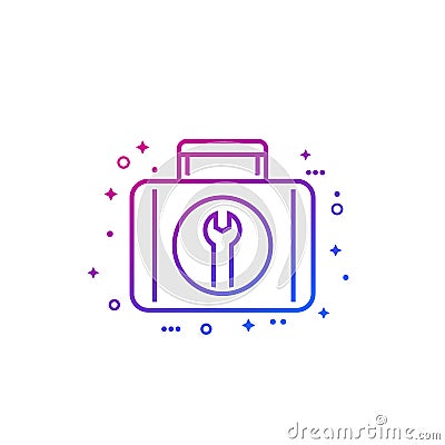 Toolbox line icon on white Stock Photo