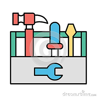 Toolbox Line Vector Icon easily modified Vector Illustration