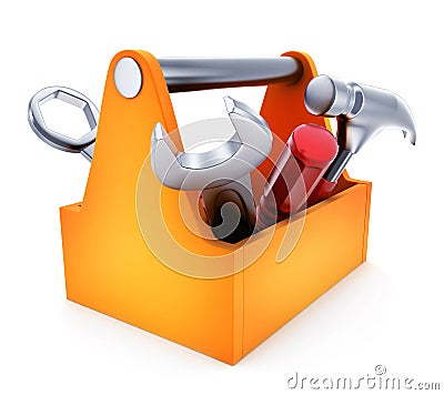 Toolbox symbol on white background Cartoon Illustration