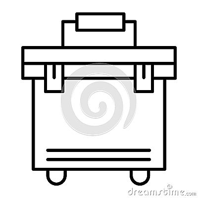 Toolbox thin line icon. Case with tools vector illustration isolated on white. Instrument kit outline style design Vector Illustration