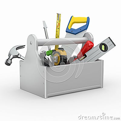 Toolbox with tools. Stock Photo