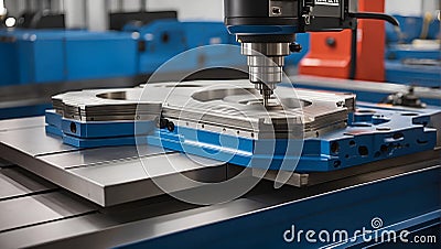 tooling evolution in focus: CNC machining efficiency. generative AI Stock Photo