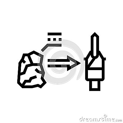 tooling materials mechanical engineer line icon vector illustration Vector Illustration