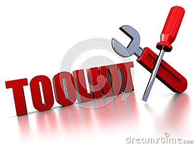 Toolkit sign Cartoon Illustration