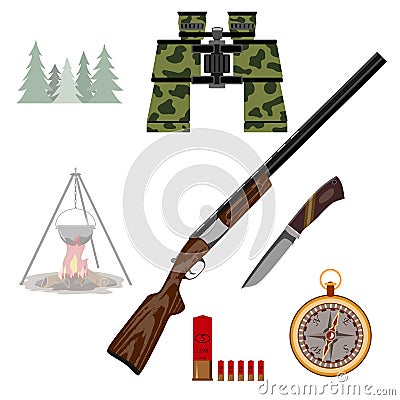 Tools for active recreation for real men Vector Illustration