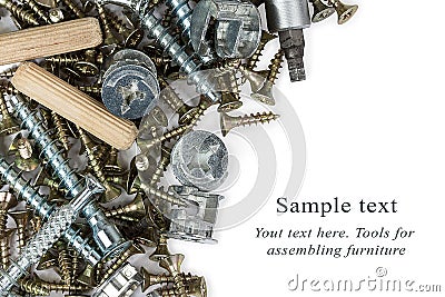 Tools for assembling furniture Stock Photo