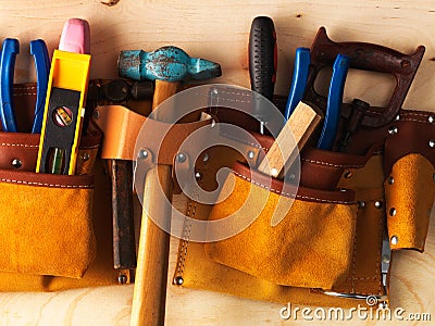 Tools in belt Stock Photo
