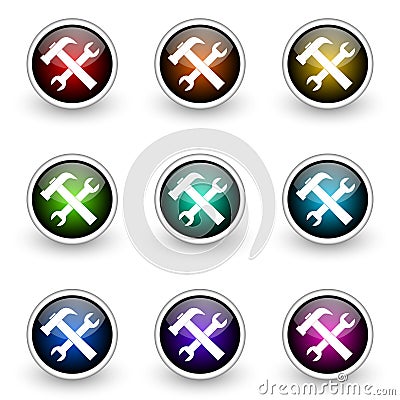 Tools button set Stock Photo