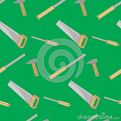 Tools for carpentry seamless pattern Vector Illustration