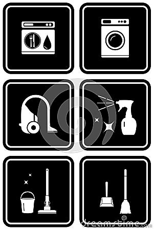 Tools for cleaning the house Vector Illustration