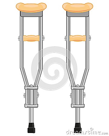 Tools crutch for walking Vector Illustration