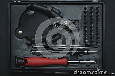 Tools for disassembling, repairing and servicing computers and other electronics Stock Photo
