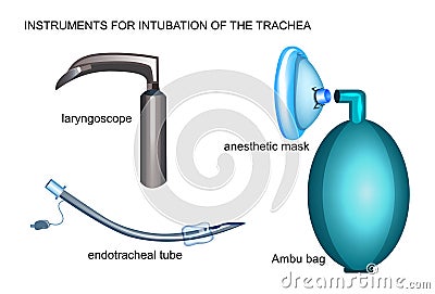 Tools for endotracheal intubation Vector Illustration