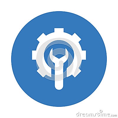 Tools, gear, business icon. Blue color design Vector Illustration