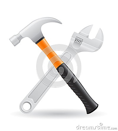 Tools hammer and wrench icons vector illustr Vector Illustration