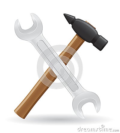 Tools hammer and spanner icons vector illustration Vector Illustration