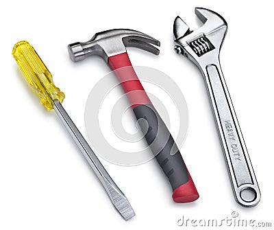Tools Hammer Wrench Screwdriver Stock Photo