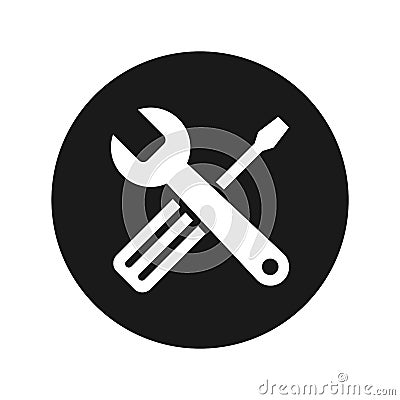 Tools icon flat black round button vector illustration Vector Illustration