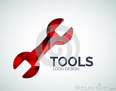 Tools icon logo design made of color pieces Vector Illustration